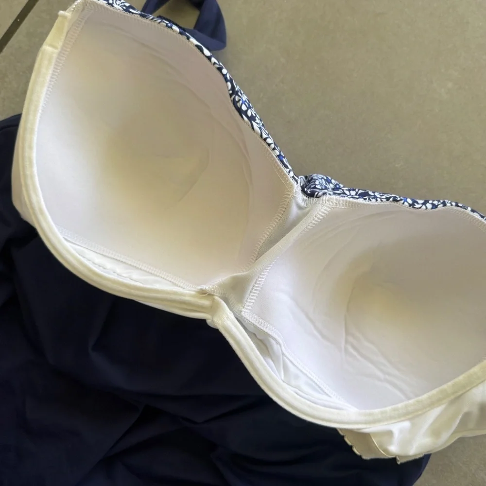 Lands' End Women's Blue Floral Tankini Swim Set Sz 10 Top 12 Bottom NWT - Picture 9 of 16